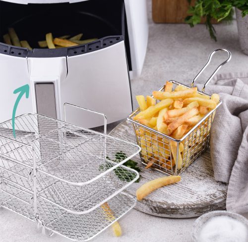 Airfryer Tilbehør Rist Tre-Lags Aflang